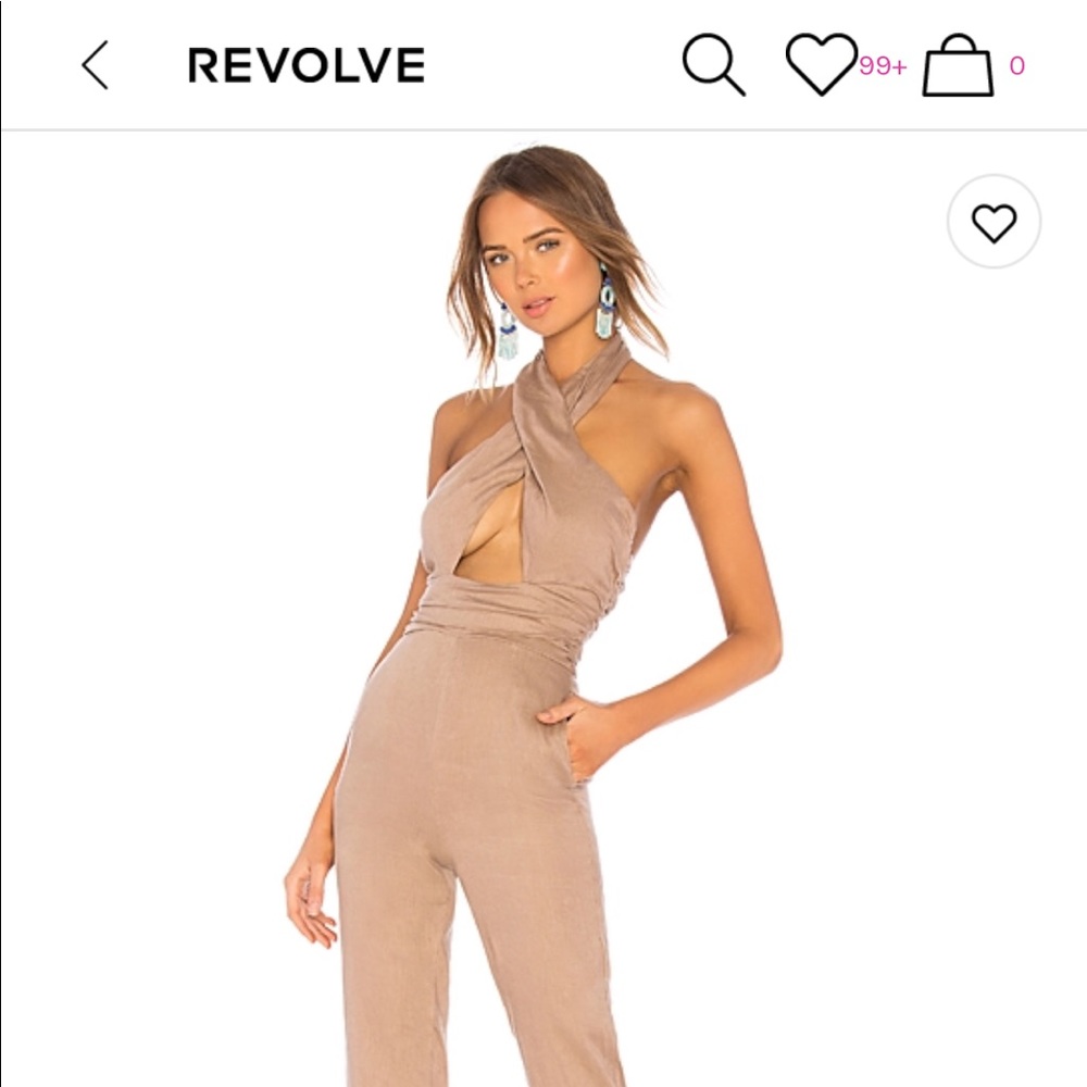 LPA wrap halter jumpsuit - linen